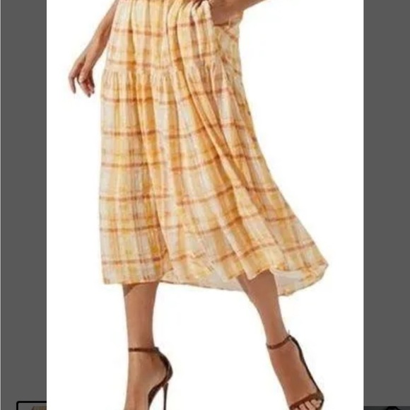 NWOT ASTR the Label Orange Plaid Dress - Picture 4 of 7